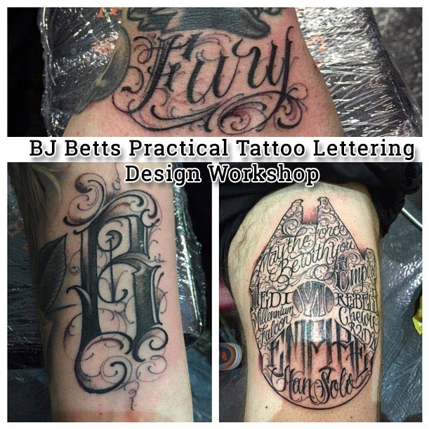 BJ Betts - Practical tattoo lettering design works